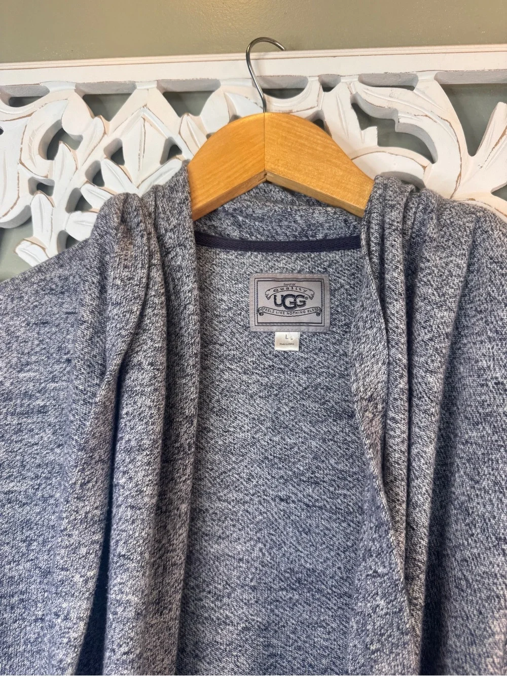 UGG Australia Blue Marled Waterfall Cardigan Size L